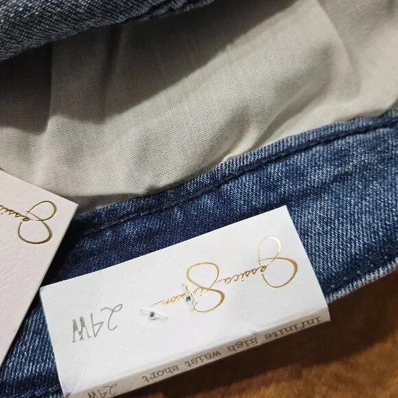 Jessica Simpson 24W Infinity High Waist Buttonfly Jean Shorts - Picture 6 of 13